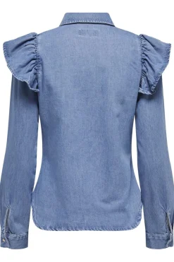 Only Onlindigo Ls Frill Shirt Qyt 4324886 Medium Blue Denim