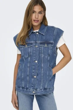 Clearance Only Onlirene S/L Waistcoat Cro 4536345 Medium Blue Denim