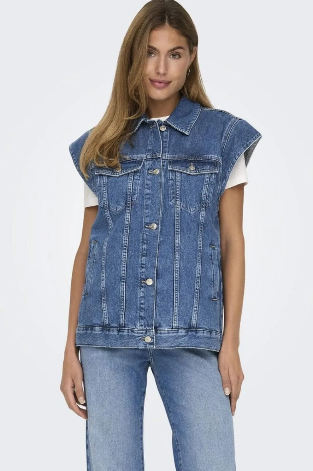 Clearance Only Onlirene S/L Waistcoat Cro 4536345 Medium Blue Denim