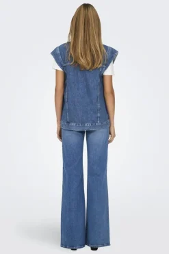 Clearance Only Onlirene S/L Waistcoat Cro 4536345 Medium Blue Denim