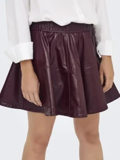 Outlet Only Onljacky Faux Leathe Skater Skirt 4834164 Mauve Wine