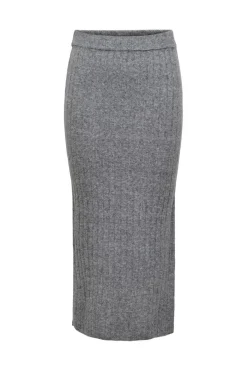 Sale Only Onljeanett Life Rib Long Skirt Cc Knt 4774521 Medium Grey Melange