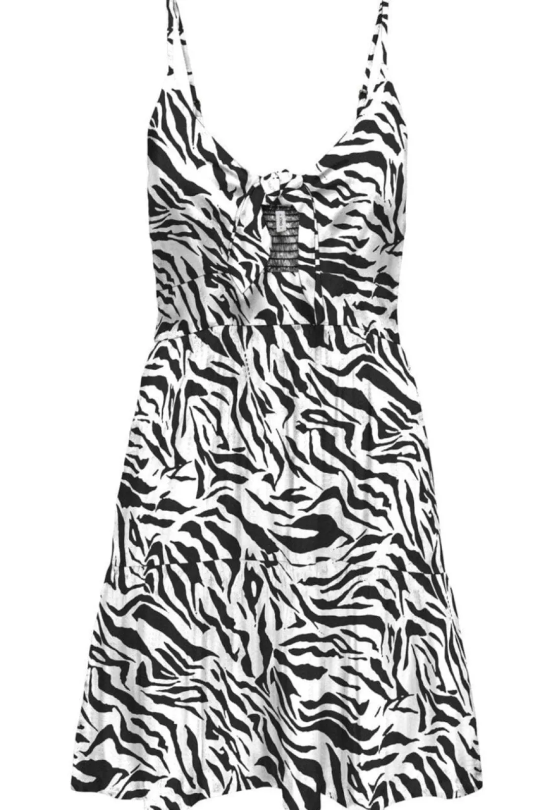 New Only Onljennie S/L Knot Short Dress Ox 4948115 Black Zebra