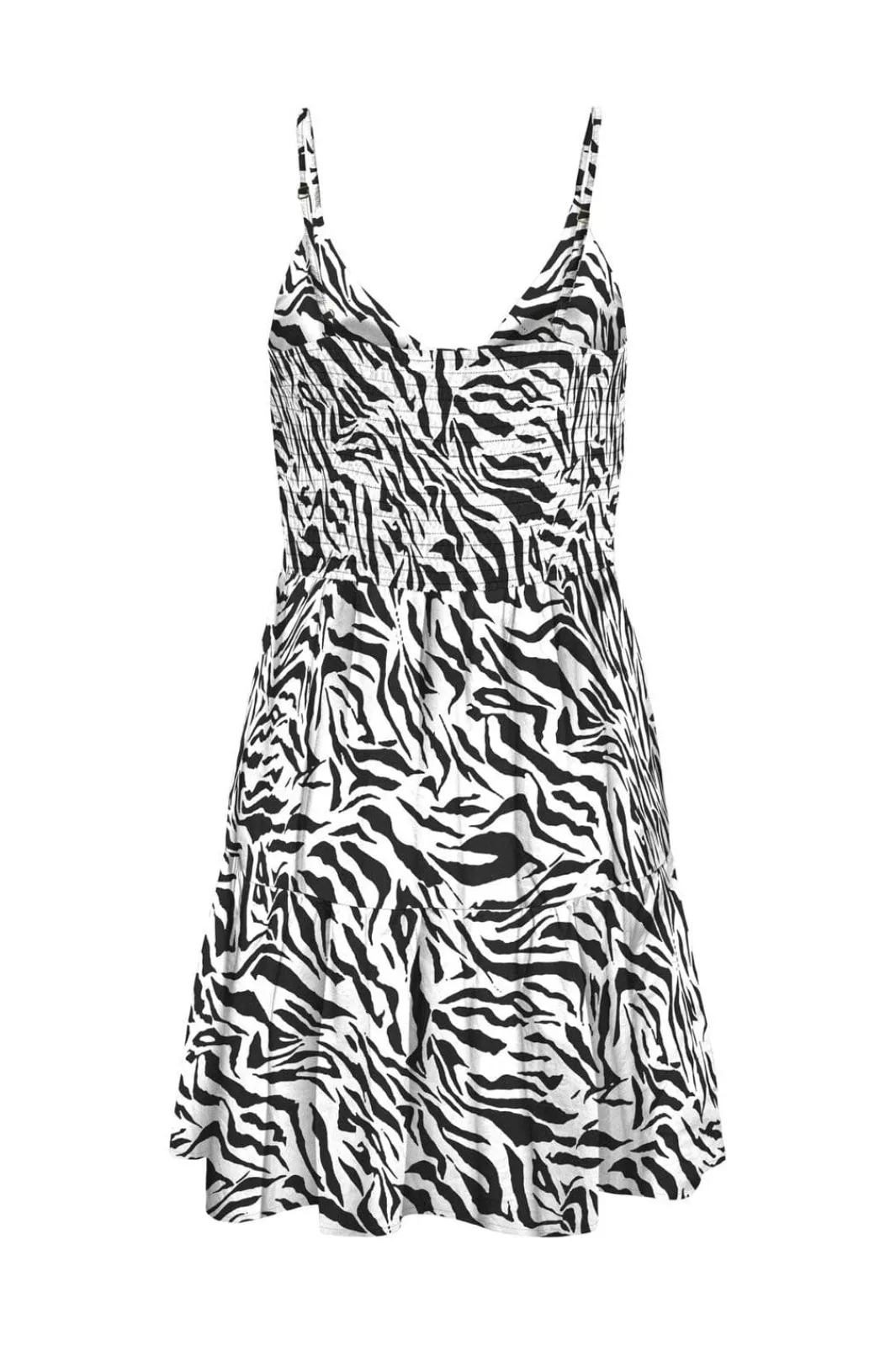 New Only Onljennie S/L Knot Short Dress Ox 4948115 Black Zebra