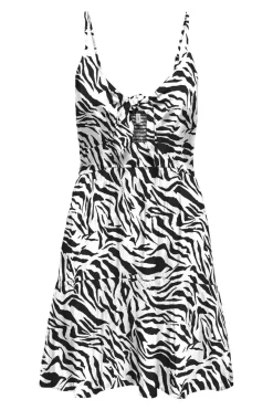 New Only Onljennie S/L Knot Short Dress Ox 4948115 Black Zebra