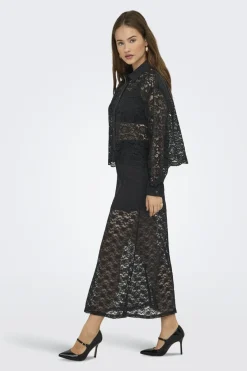 New Only Onljilli Lace Mix Shirt 4847004 Black