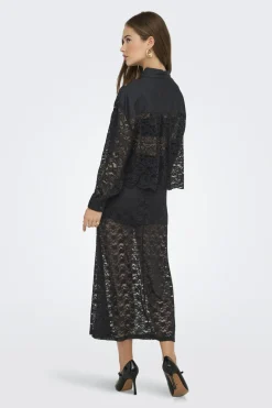 New Only Onljilli Lace Mix Shirt 4847004 Black
