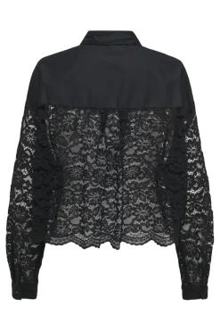 New Only Onljilli Lace Mix Shirt 4847004 Black