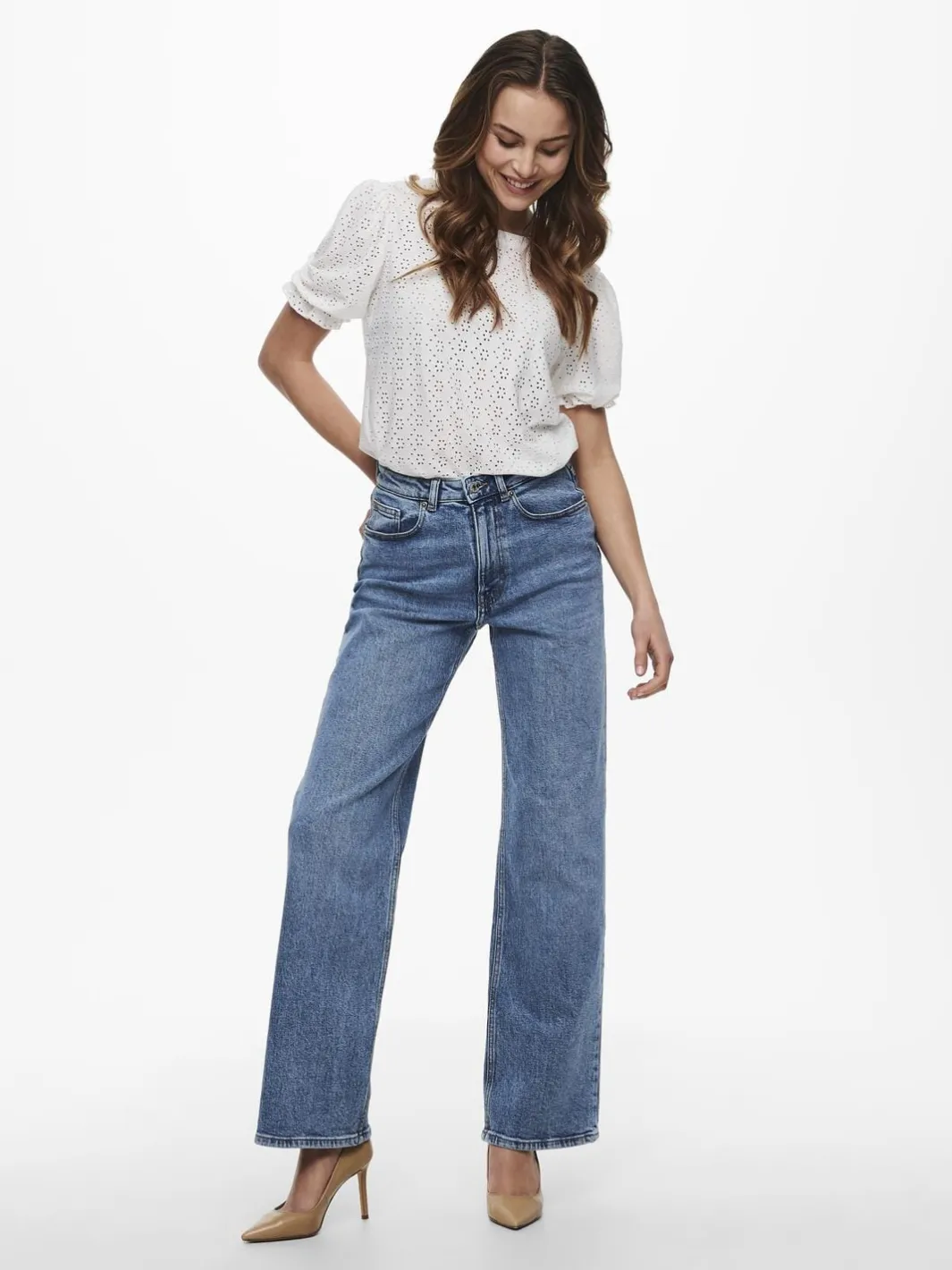 Online Only Onljuicy Wide Leg Rea365 3860808 Medium Blue Denim Nas365