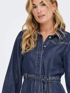 Only Onljulie Ls Dress Qyt 4802433 Dark Blue Denim
