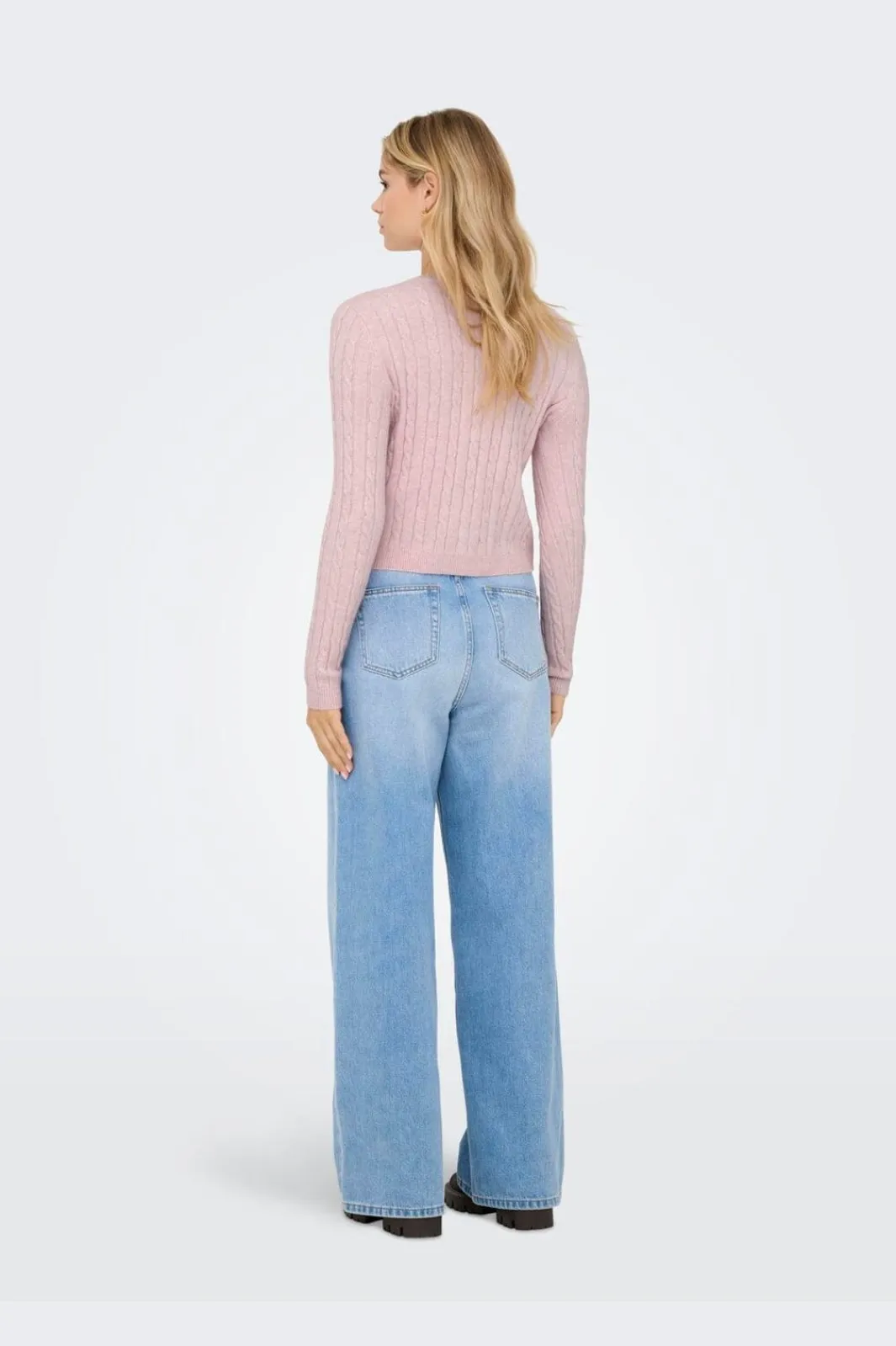 Online Only Onlkatia Ls Cable Button Cardigan Cc Knt 4947409 Burnished Lilac Mel/True Red Heart Emb/Dtm Button