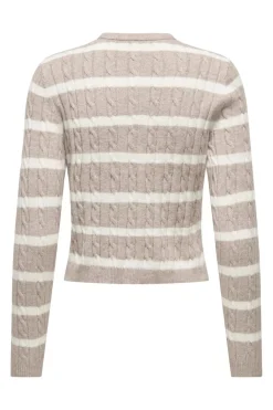 Sale Only Onlkatia Ls Cable Button Cardigan Cc Knt 4959319 Mocha Meringue Melange/Babys Breath/Dtm Button