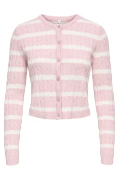 Best Only Onlkatia Ls Cable Button Cardigan Cc Knt 4959318 Burnished Lilac Melange/Babys Breath/Dtm Button