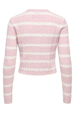 Best Only Onlkatia Ls Cable Button Cardigan Cc Knt 4959318 Burnished Lilac Melange/Babys Breath/Dtm Button
