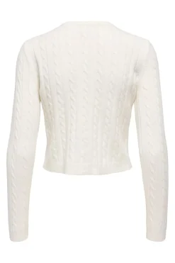 Online Only Onlkatia Ls Cable Button Cardigan Cc Knt 4959314 Baby'S Breath True Red Heart Emb/Dtm Button