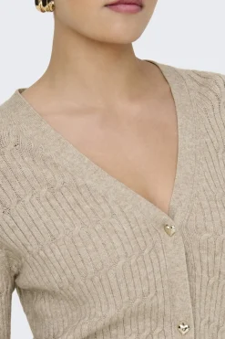 Best Only Onlkatia Ls Cable V-Neck Cardi Knt Nca 4505958 Mocha Meringue W. Melange
