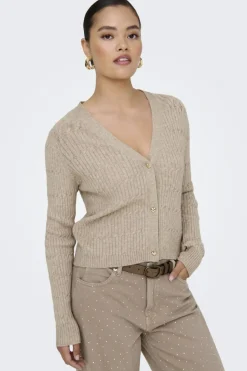 Best Only Onlkatia Ls Cable V-Neck Cardi Knt Nca 4505958 Mocha Meringue W. Melange
