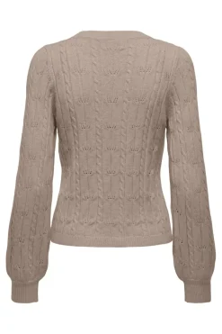 Online Only Onlkatia Ls Structure O-Neck Pull Cc Knt 4959914 Mocha Meringue Melange