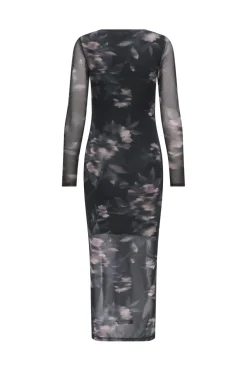 New Only Onlkaya Life Ls Midi Mesh Dress 4850581 Twilight Mauve Diffused Floral