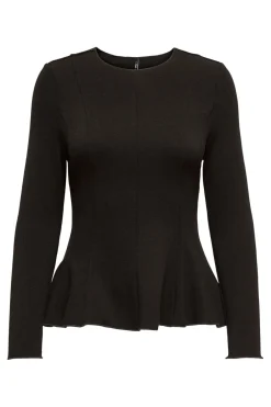 Online Only Onlkenya L/S Peplum Top 4957220 Chocolate Torte