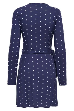 Best Only Onlkeshav L/S V-Neck Wrap Dress 4990984 Patriot Blue Dots