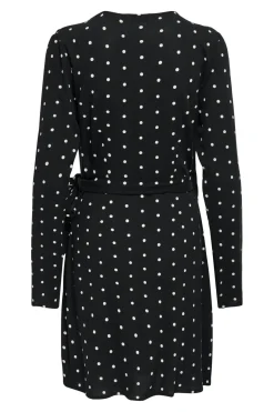 Clearance Only Onlkeshav L/S V-Neck Wrap Dress 4959209 Black Dots