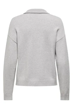 Online Only Onllana Polo Ls Pullover Knt 4845166 Light Grey Melange