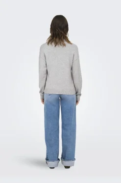 Online Only Onllana Polo Ls Pullover Knt 4845166 Light Grey Melange