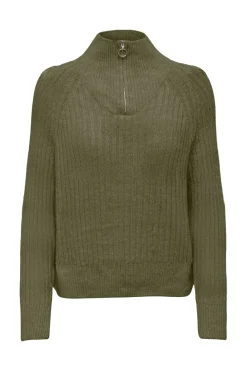 Clearance Only Onlleise Freya Ls Zip High Neck Knt 4762327 Winter Moss