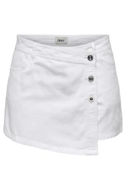 Discount Only Onllesly Reg Lb Skort 4777813 White Denim