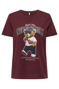 Best Only Onllina Life S/S Bear O-Neck Box 4895756 Cabernet New York Teddy