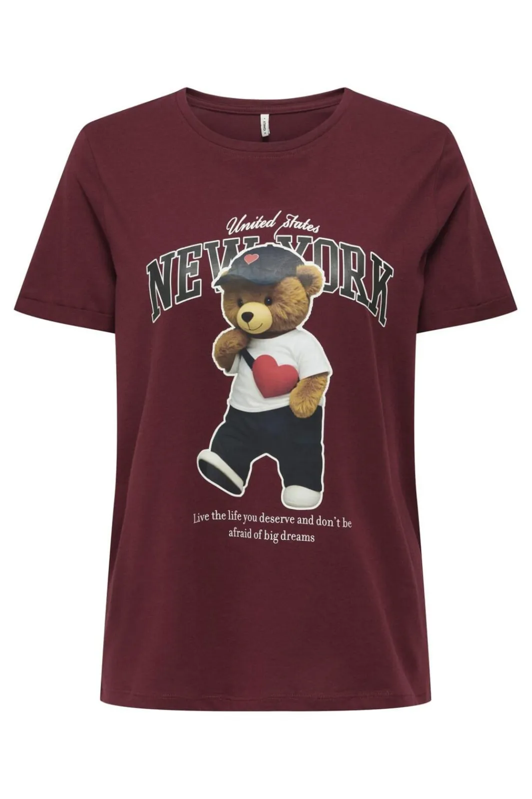 Best Only Onllina Life S/S Bear O-Neck Box 4895756 Cabernet New York Teddy