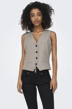 Hot Only Onllinda S/L Mel Fit Waistcoat Tlr 4633901 Fungi Melange