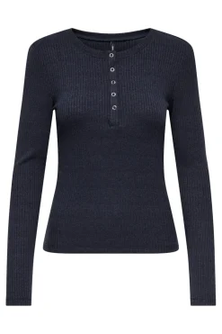 Only Onllinea L/S O-Neck Button Top Cc 4805065 Night Sky Melange