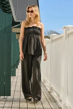 Sale Only Onllino Ruffle Bandeau Top Ox 4938574 Black