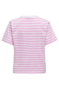 Only Onllivina S/S Stripe Tee 4487462 Bonbon White Stripes