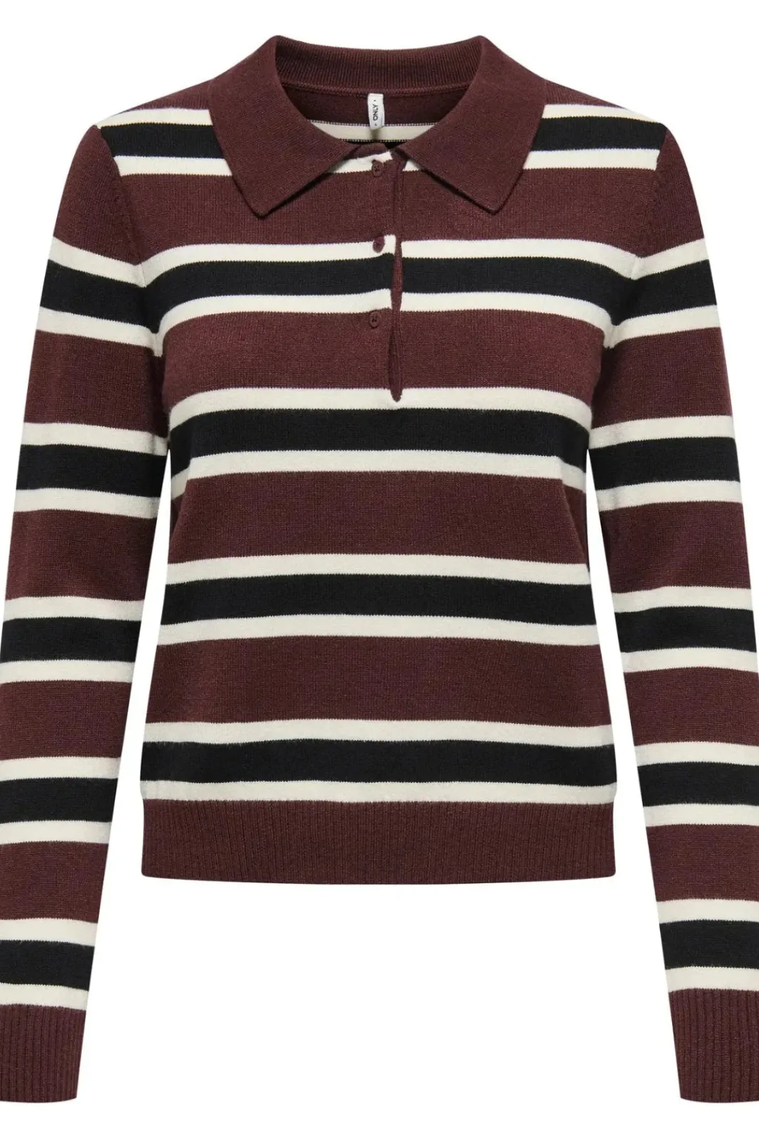Outlet Only Onllondon Ls Stripe Polo Cc Knt 4947495 Decadent Chocolate Babys Breath/Black/Dtm Button