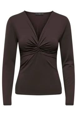 Online Only Onllone Life L/S Knot Top 5072423 Chocolate Torte