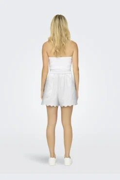 Only Onllou Life Emb Loose Shorts 4427998 Bright White