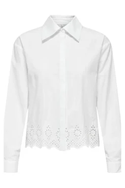 Only Onllou Life Emb L/S Shirt 4427992 Bright White