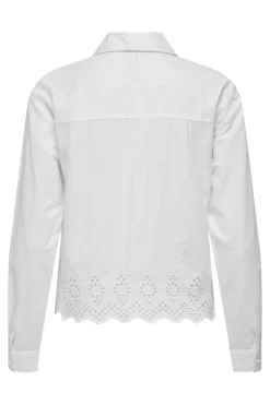 Only Onllou Life Emb L/S Shirt 4427992 Bright White