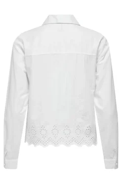 Only Onllou Life Emb L/S Shirt 4427992 Bright White