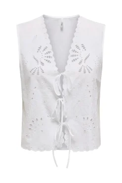 Clearance Only Onllou Life Emb S/L Tie Vest 4738167 Bright White