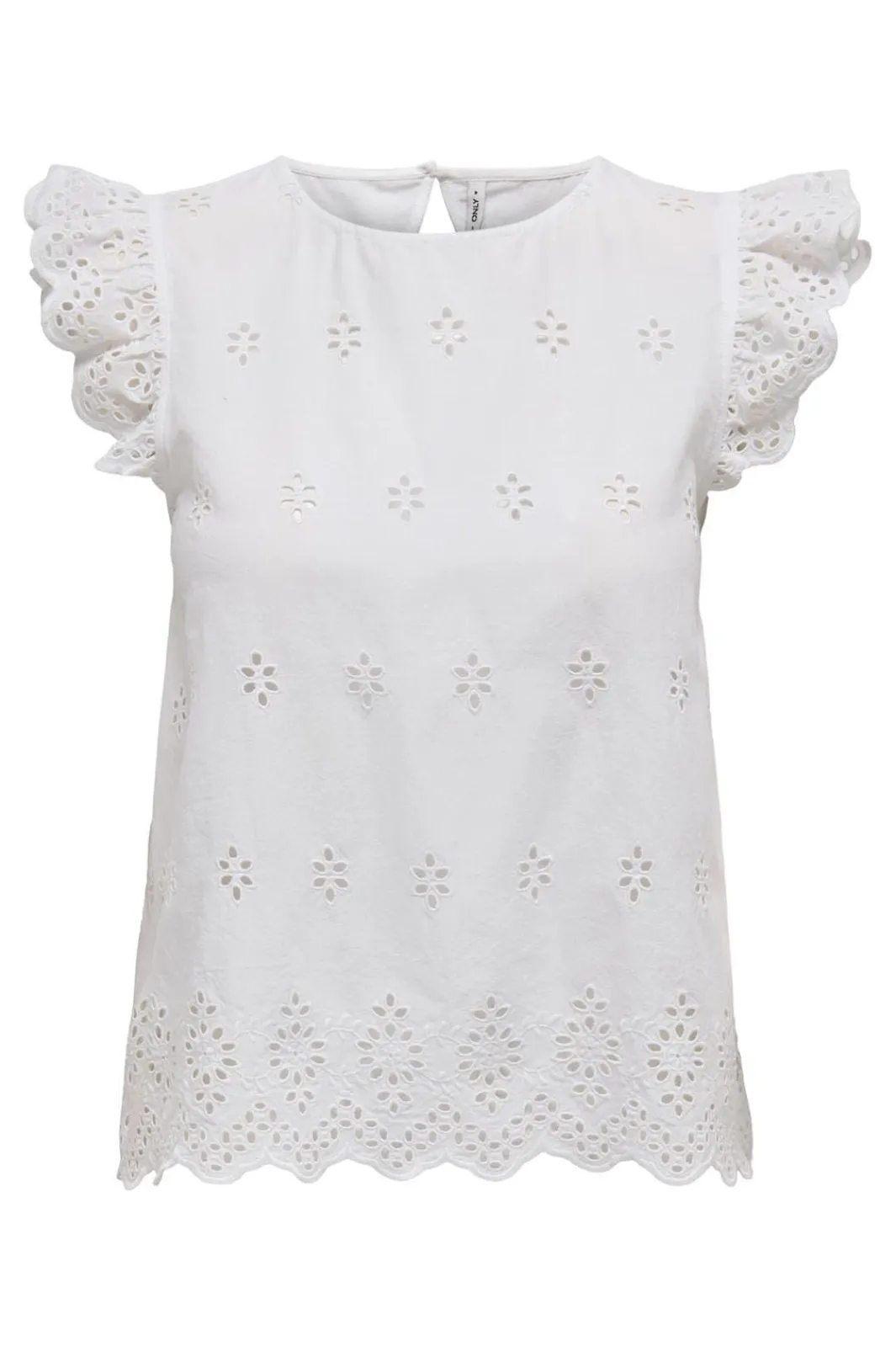 Discount Only Onllou Life Emb S/S Open Back Top 4689283 Bright White