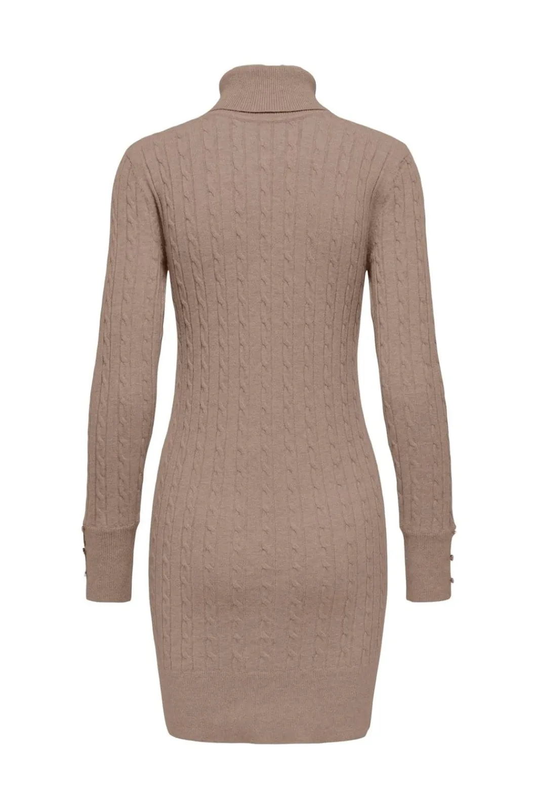 Best Only Onllouis Ls Rollneck Cable Dress At Knt 4927581 Mocha Meringue Melange