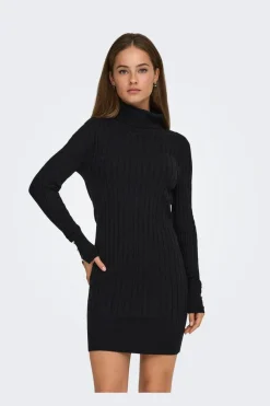 Clearance Only Onllouis Ls Rollneck Cable Dress At Knt 4932263 Black