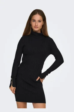 Clearance Only Onllouis Ls Rollneck Cable Dress At Knt 4932263 Black