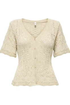 Clearance Only Onllovely Ss Glitter Button Top Knt 4915647 Cloud Dancer Gold