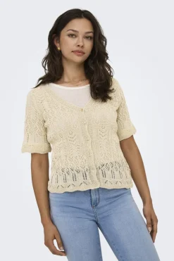 Clearance Only Onllovely Ss Glitter Button Top Knt 4915647 Cloud Dancer Gold
