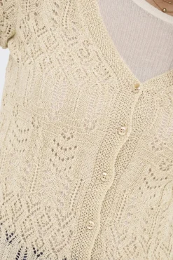 Clearance Only Onllovely Ss Glitter Button Top Knt 4915647 Cloud Dancer Gold